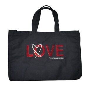 ​Victoria's Secret Love Tote Durable Canvas Sparkle Sequins Gym Travel Carry On